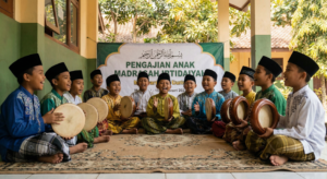 Melantunkan sholawat dengan riang gembira, menanamkan cinta Nabi melalui seni Hadrah