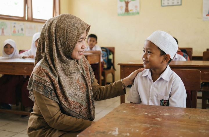 Sentuhan kasih sayang guru adalah kunci pembuka gerbang ilmu bagi para siswa